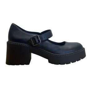Madden NYC Women’s Black Lug Sole Adjustable Strap Mary Jane Shoes Size 8.5 US